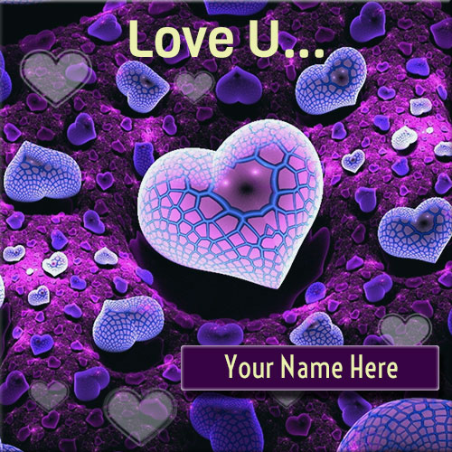Write Your Name On Love You Purple Hearts Pics