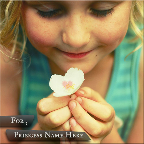 Personalize Princess Girl With Flower Name Pics