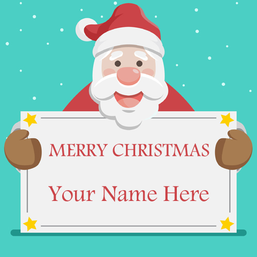 Lovely Santa Claus Greeting Card With Your Name