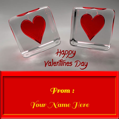  Happy Valentines Day Couple Heart Greeetings With Name