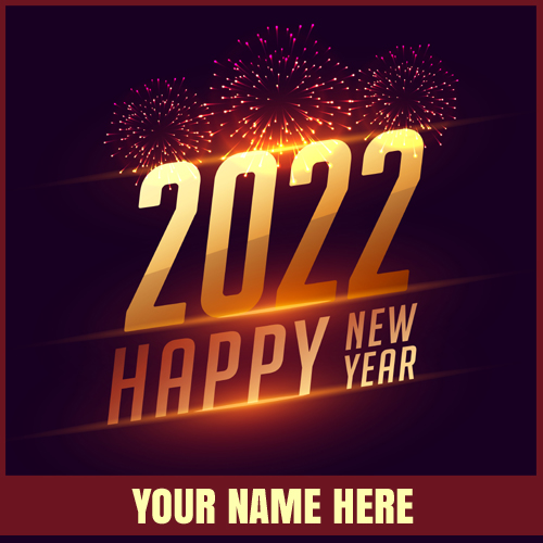 Create Your Name On Happy New Year 2022 Wishes Card