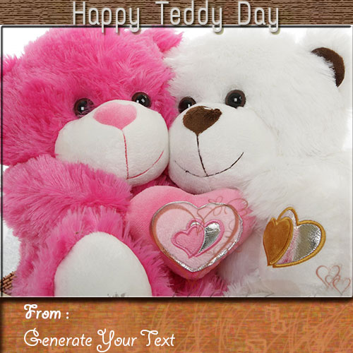 Online Print Your Name On Happy Teddy Day Wishes Pics