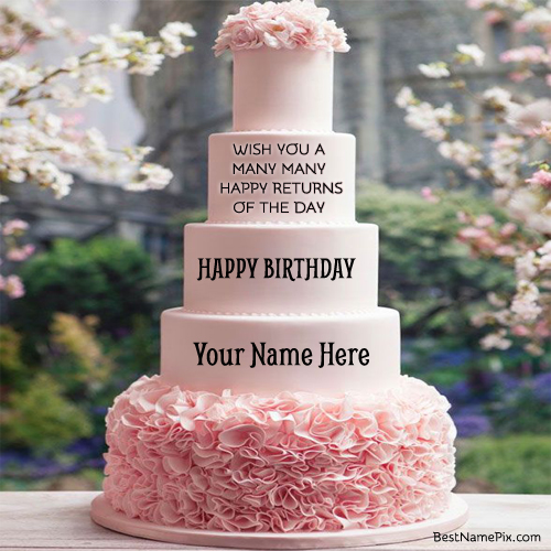 Write Your Name On Big Birthday Wishes Cake Picture