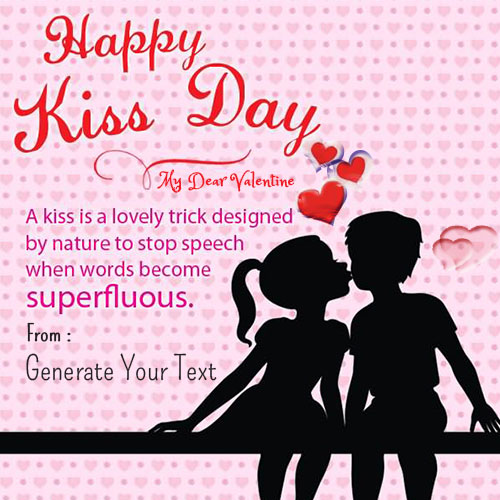 Create Happy Kiss Day Beautiful Quote Name Pics