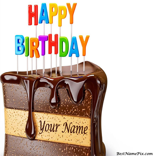 Write Your Name On Yummy Black Forest Choco Cake