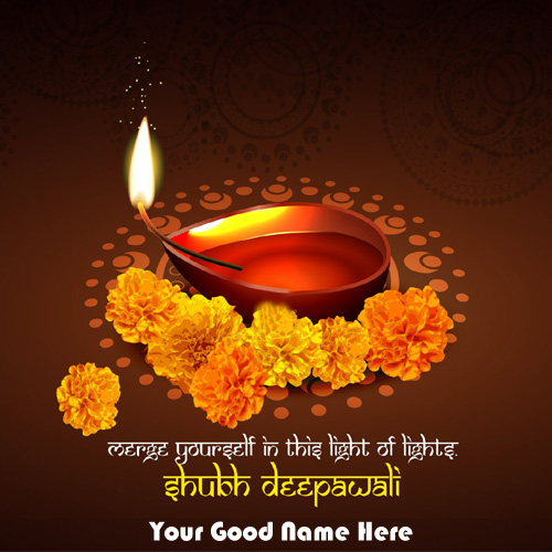 Diwali Festival Greeting Candles Card Wishes Name Pics