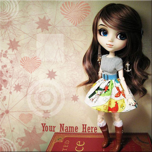 Online Custom Name On Fashionable Barbie Doll Picture