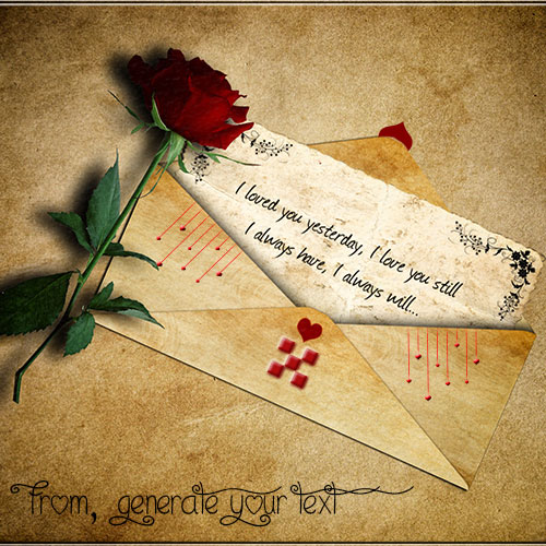 Write Your Custom Name On Love Letter Picture
