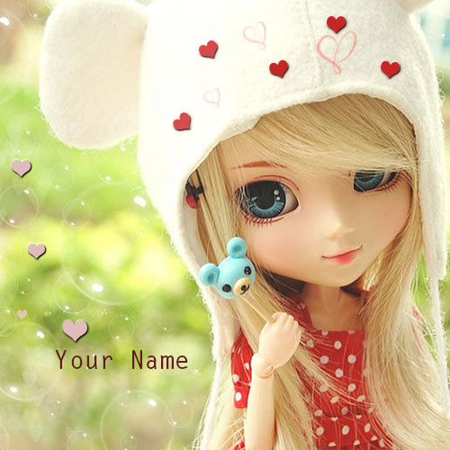 Print Name On Little Beautiful Barbie Doll Picture