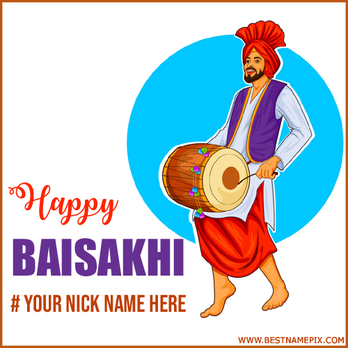 Baisakhi 2018 Celebration Wish Card With Name