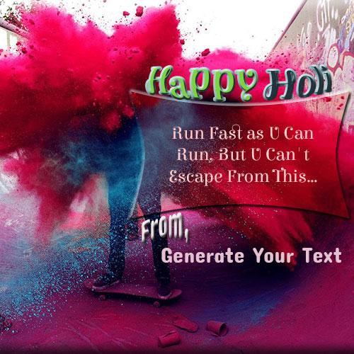 Colorful Happy Holi Wishes Picture With Your Name