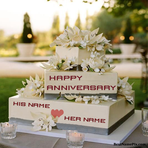 Write Your Name On Big Wedding Anniversary Cake Online 