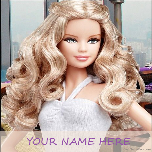 Write Your Name On Cute Stylist Doll Picture Online