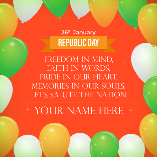Happy Republic Day Celebration Pics With Your Name