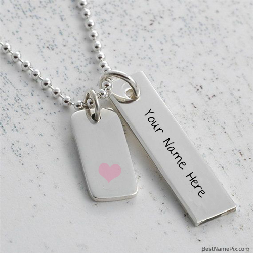 Write Your Name On Silver Pendant Picture Online
