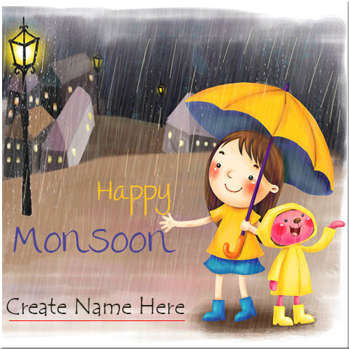 Happy Monsoon Wishes Profile Pics With Custom Name