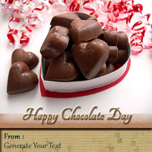 Heart Shape Chocolate Wishes Picture With Your Name