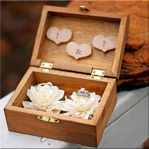 Couple Alphabets On Wedding Ring Bearer Box Pics