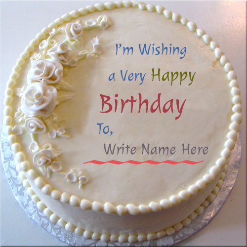 Buttercream Happy Birthday Cake With Custom Name