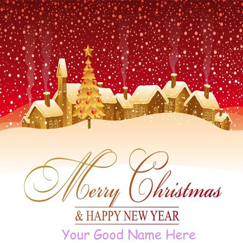 Merry Christmas With New Year Wishes Awesome Name Pix