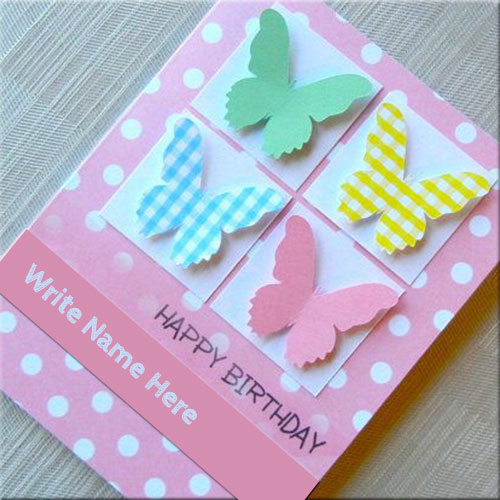Happy Birthday Butterfly Wishes Card Pics With Name