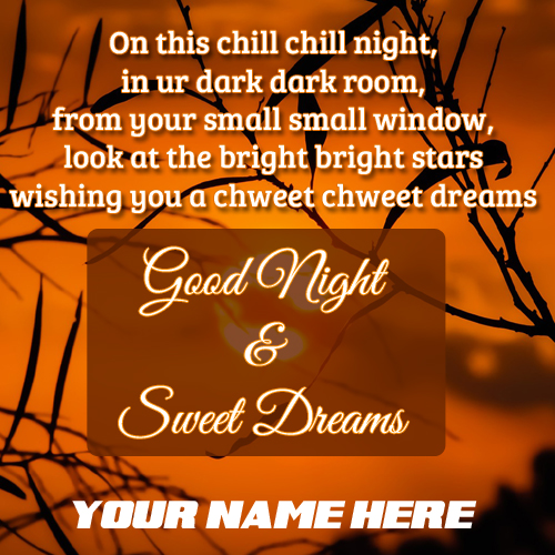 Good Night Quote Greeting With Your Name