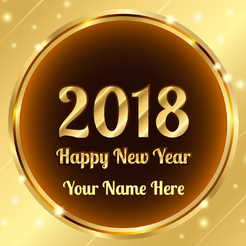 Golden New Year 2018 Greeting With Your Name