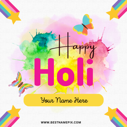 Happy Holi Greetings With Your Name