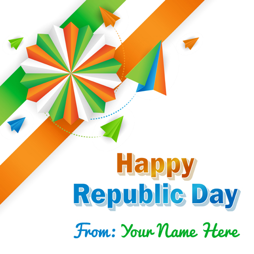 Write Name On Happy Republic Day Celebration Pic