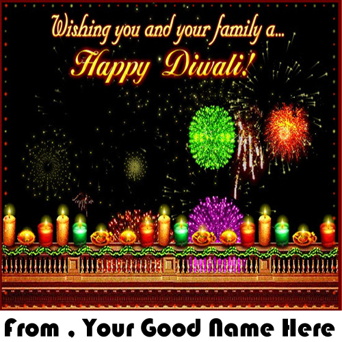Family Wishes Happy Diwali Greeting Name Pictures