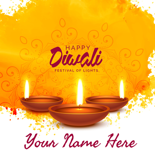Beautiful Diwali 2017 Wish Card With Your Name