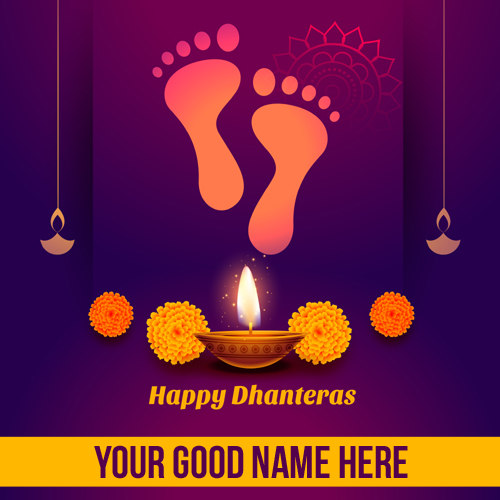 Happy Dhanteras Festival Greetings With Your Name